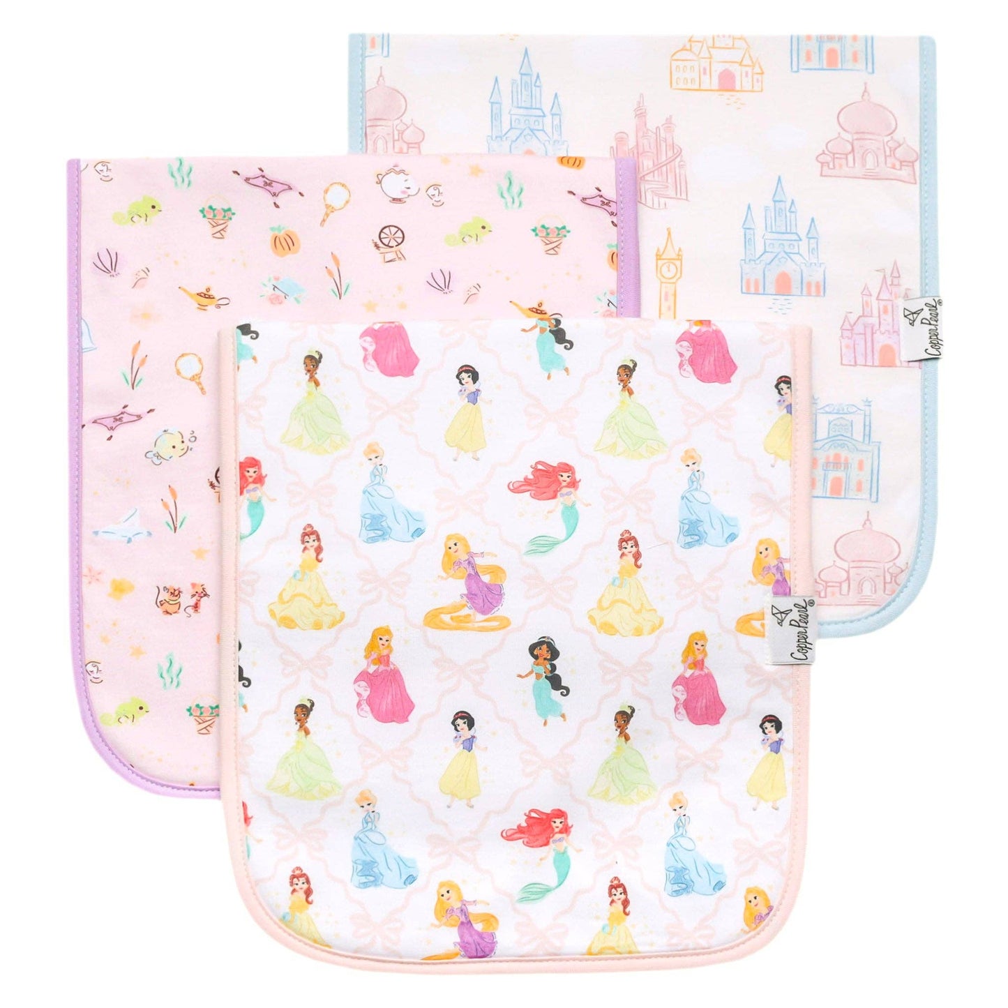 3 Burp Cloths-Disney Princess