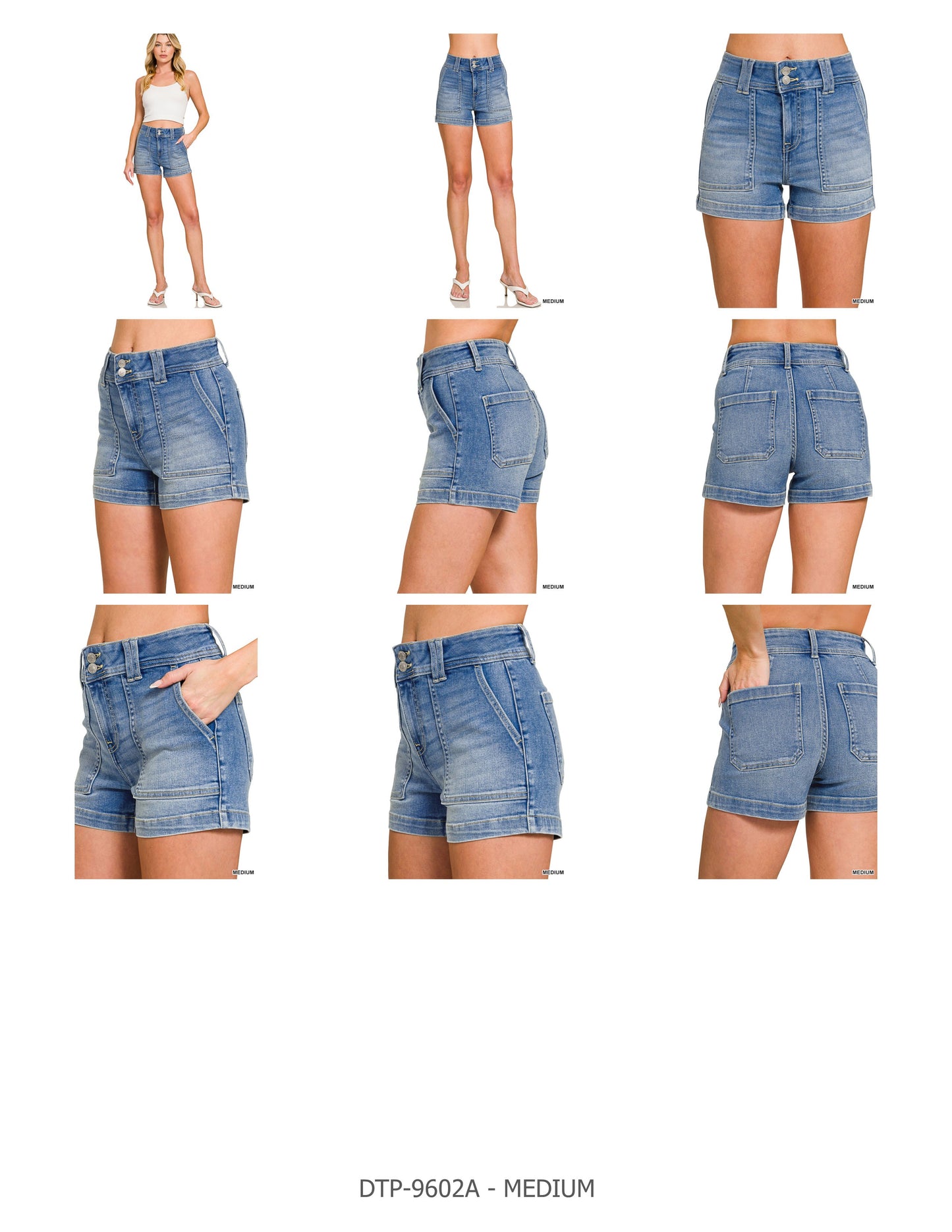 Utility Pocket Denim Shorts