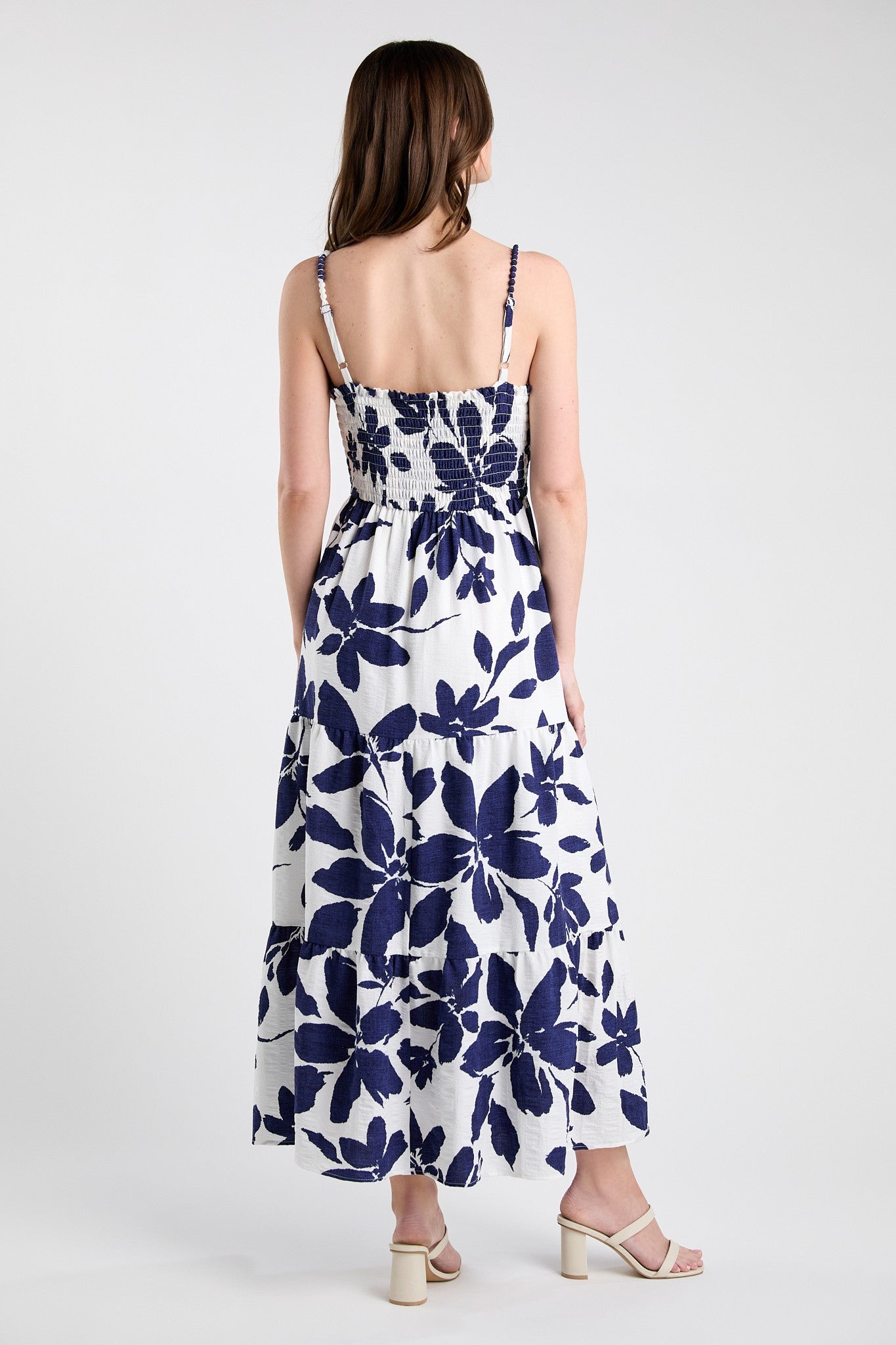 Blue Floral Midi Dress