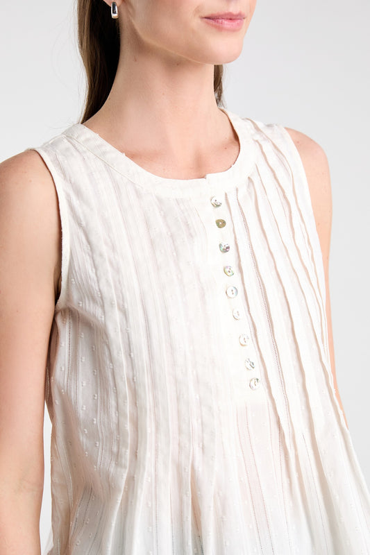 Ivory Pintuck Top