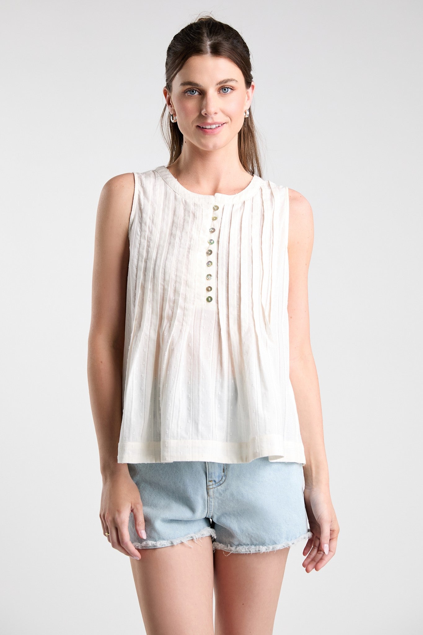 Ivory Pintuck Top