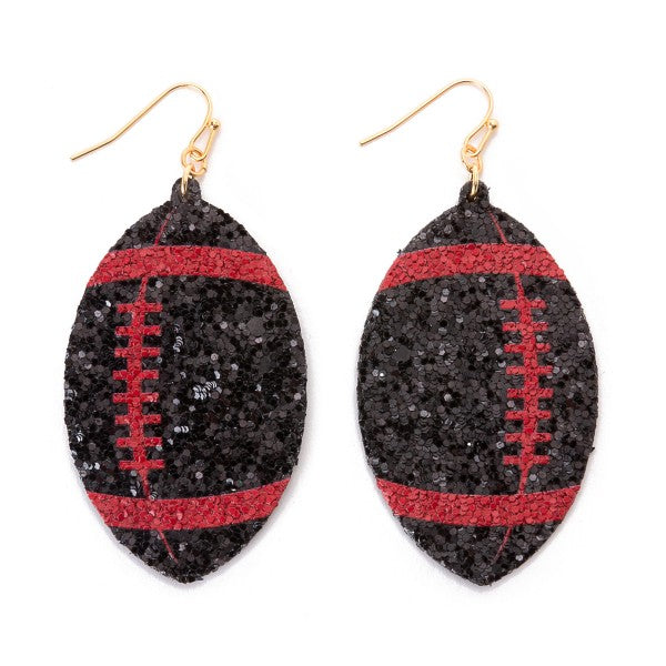 Glitter Football Earrings