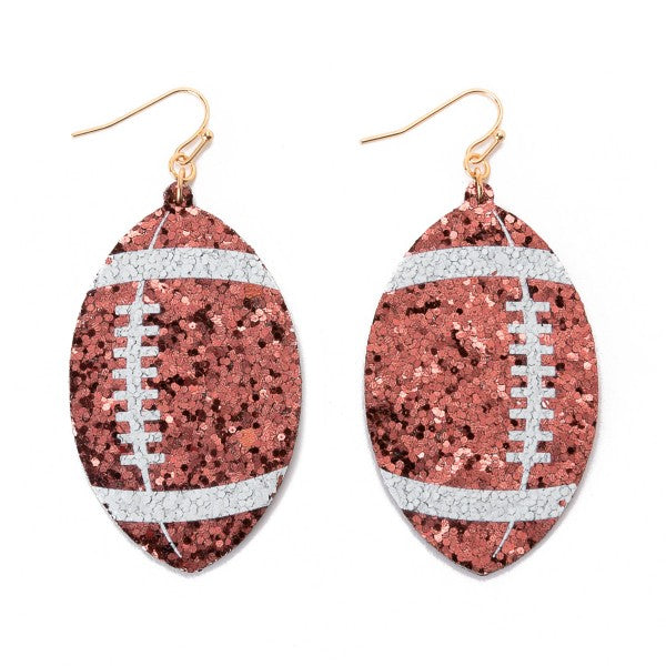 Glitter Football Earrings