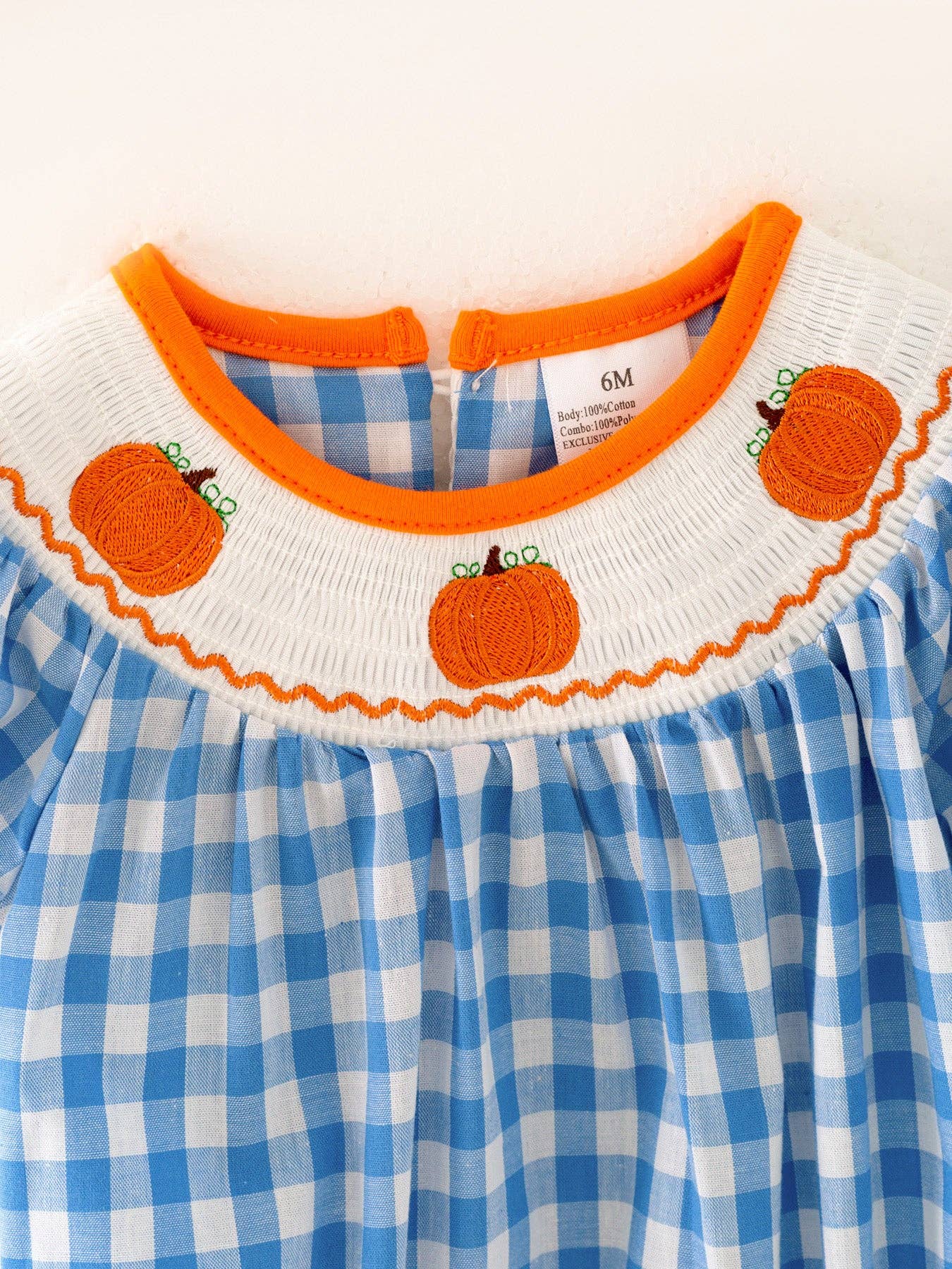 Blue Pumpkin Smocked Bubble