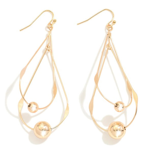 Linked Metal Teardrop Earrings