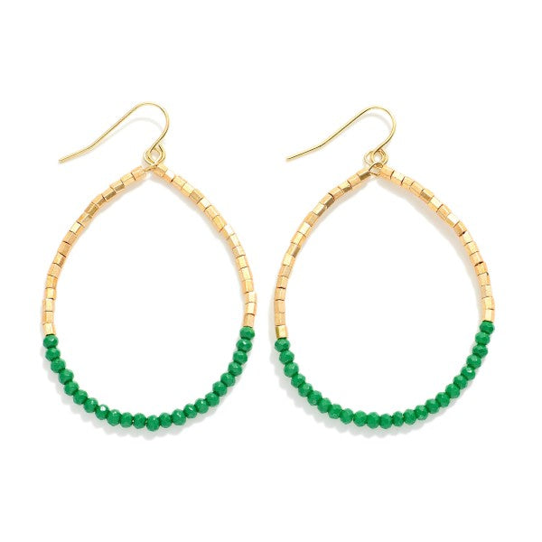 Beaded Oval Earrings