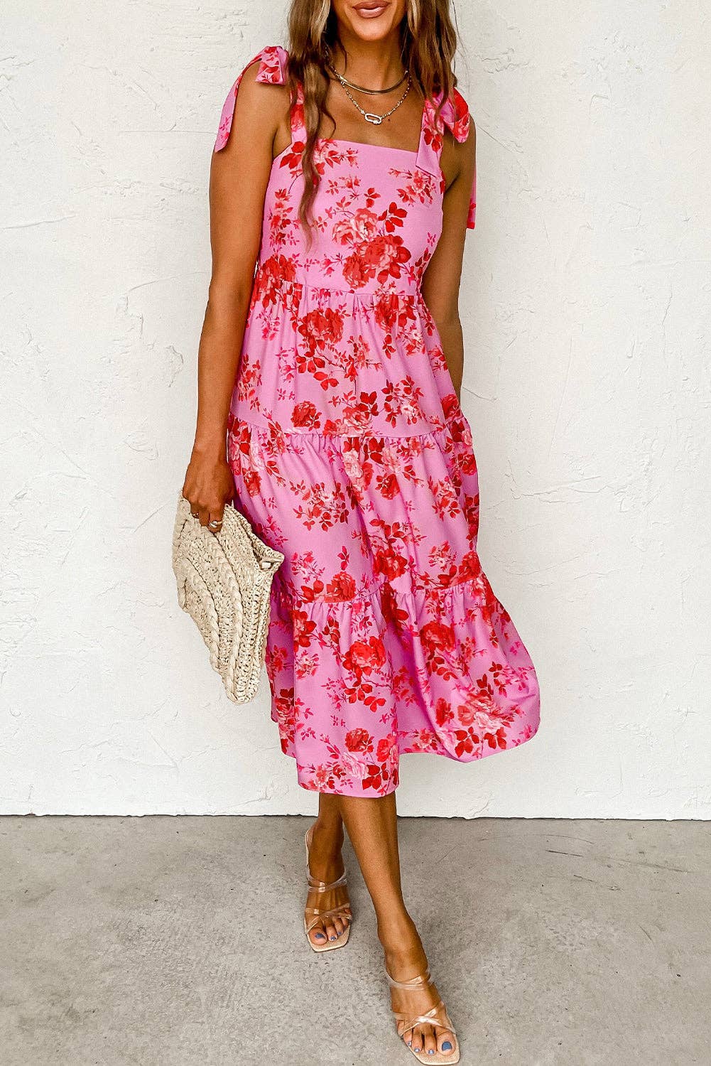 Floral Tie Strap Dress