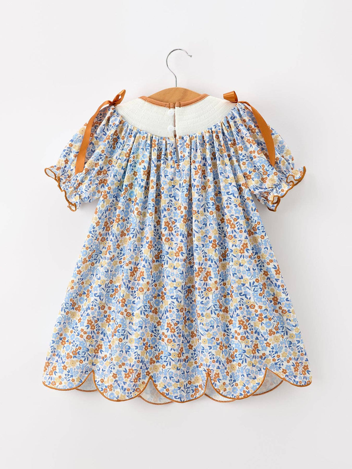 Fall Floral Smocked Dress