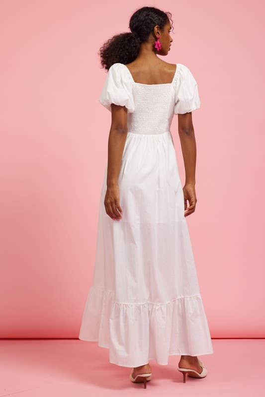 Bubble Sleeve Poplin Dress