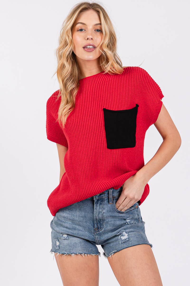 COLOR BLOCKED SWEATER TOP