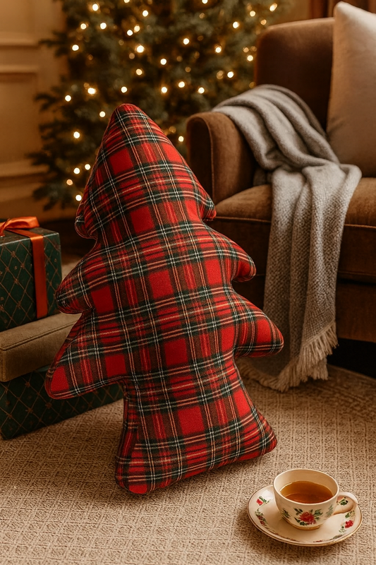 Tartan Plaid Tree Pillow