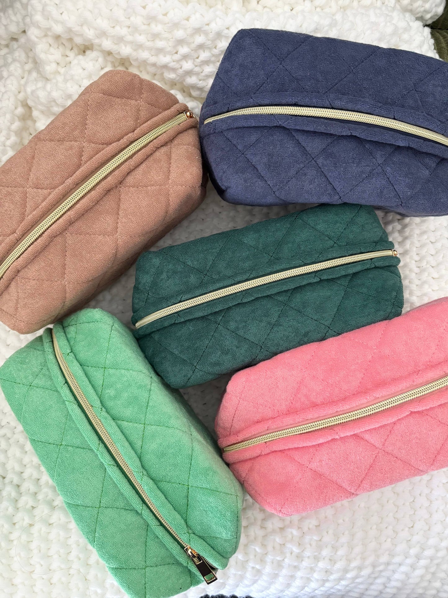 Terry Quilted Make Up Bag