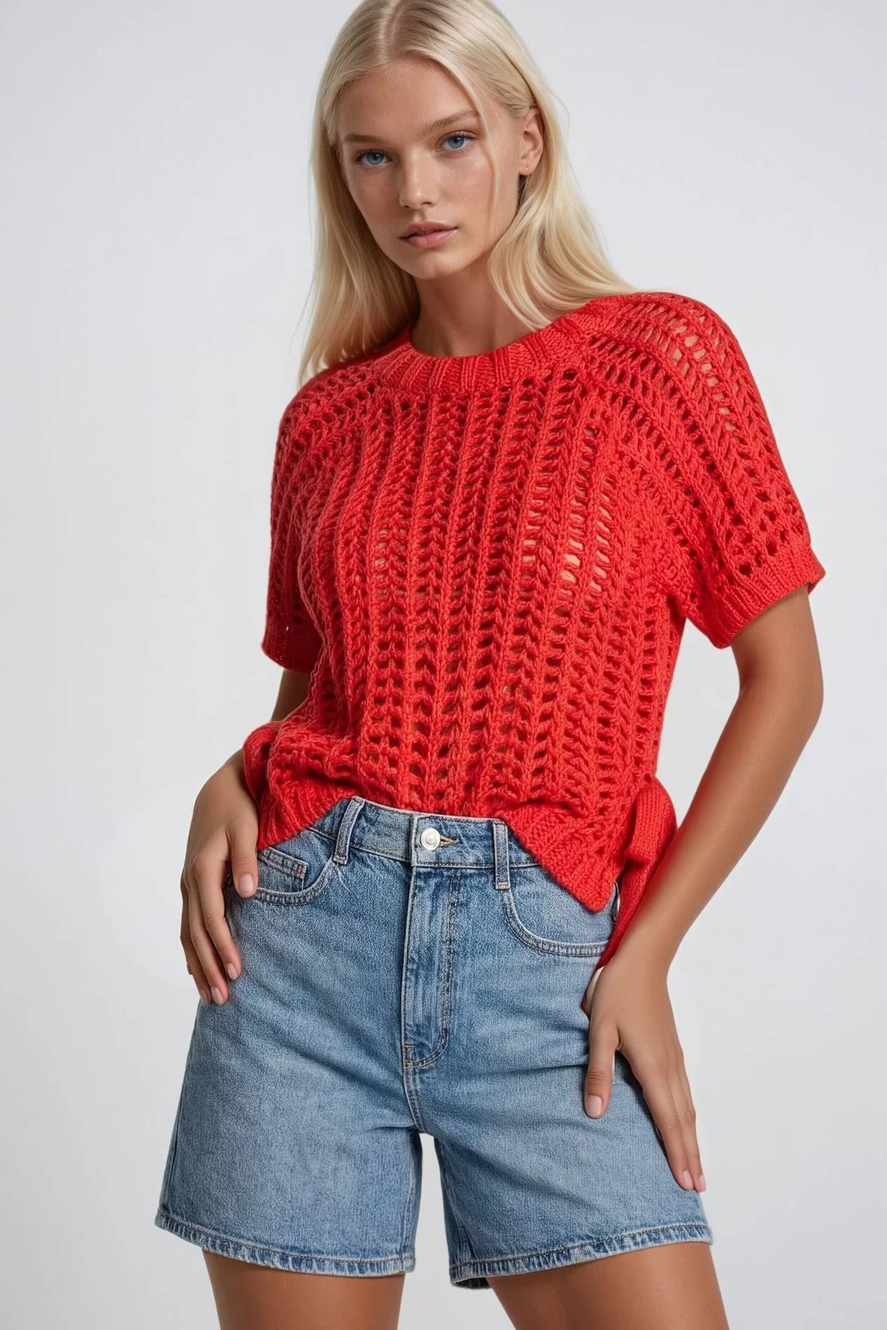 CHUNKY KNIT CROCHET SWEATER