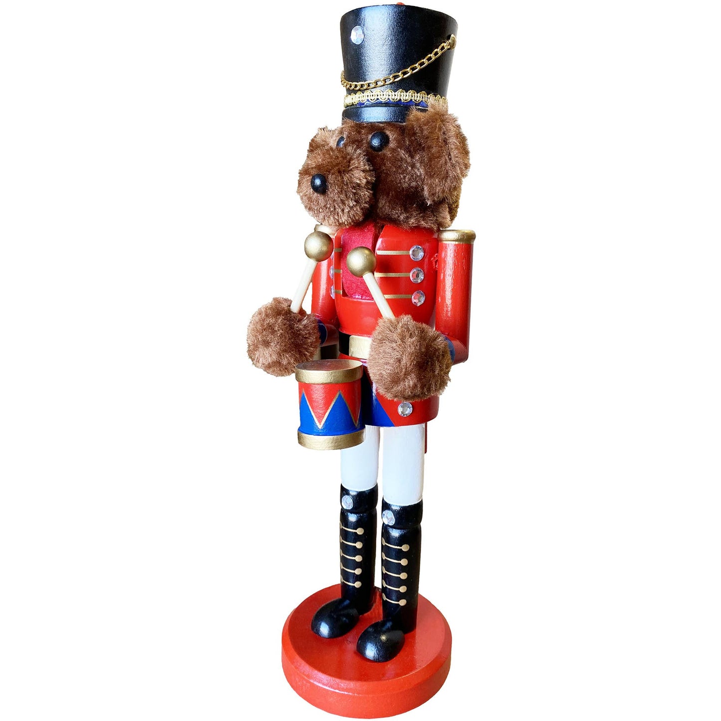 14" Teddy Bear Drummer Nutcracker