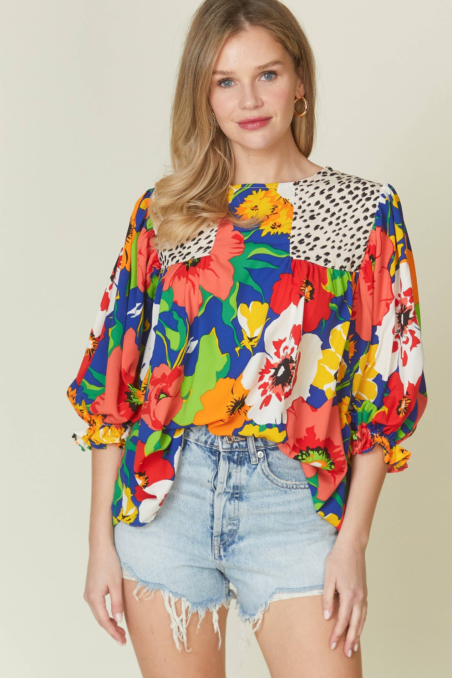 Floral/Animal Print Top
