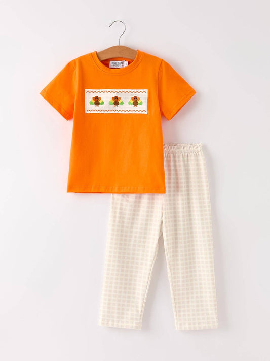 Boys Turkey Smocked Set