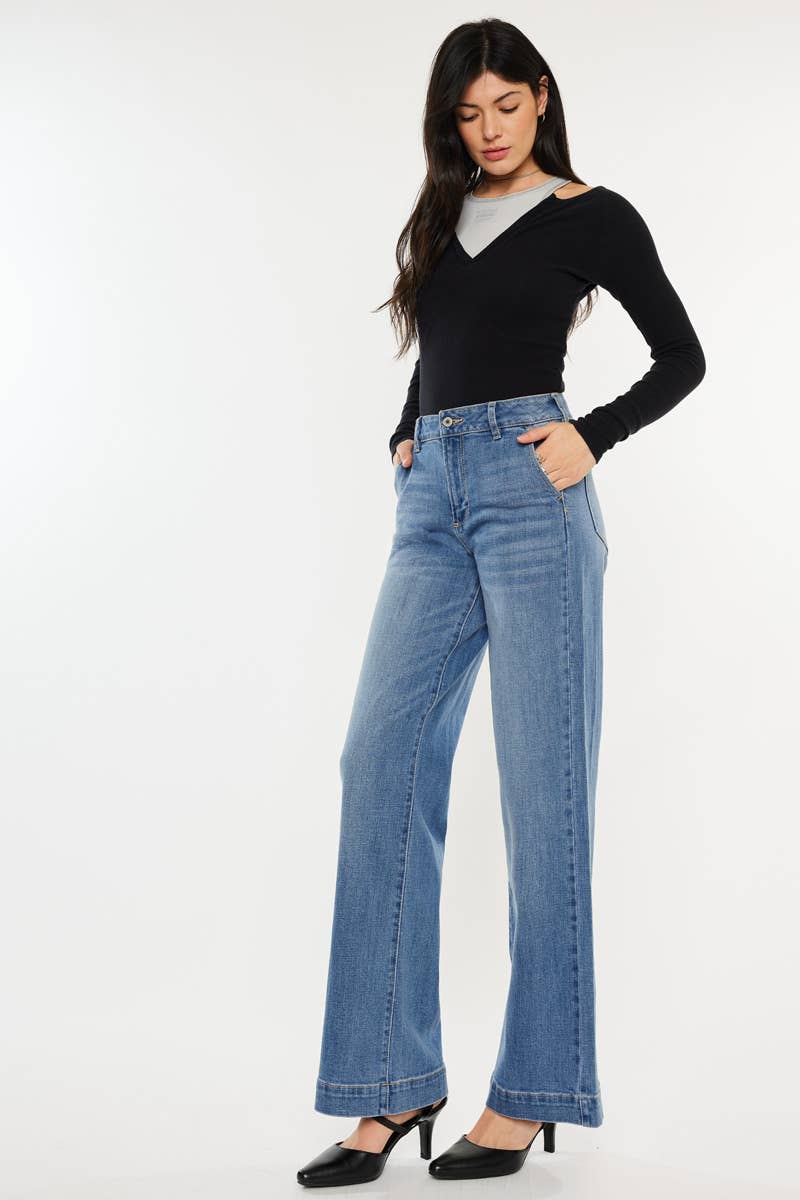 HIGH RISE WIDE LEG JEANS