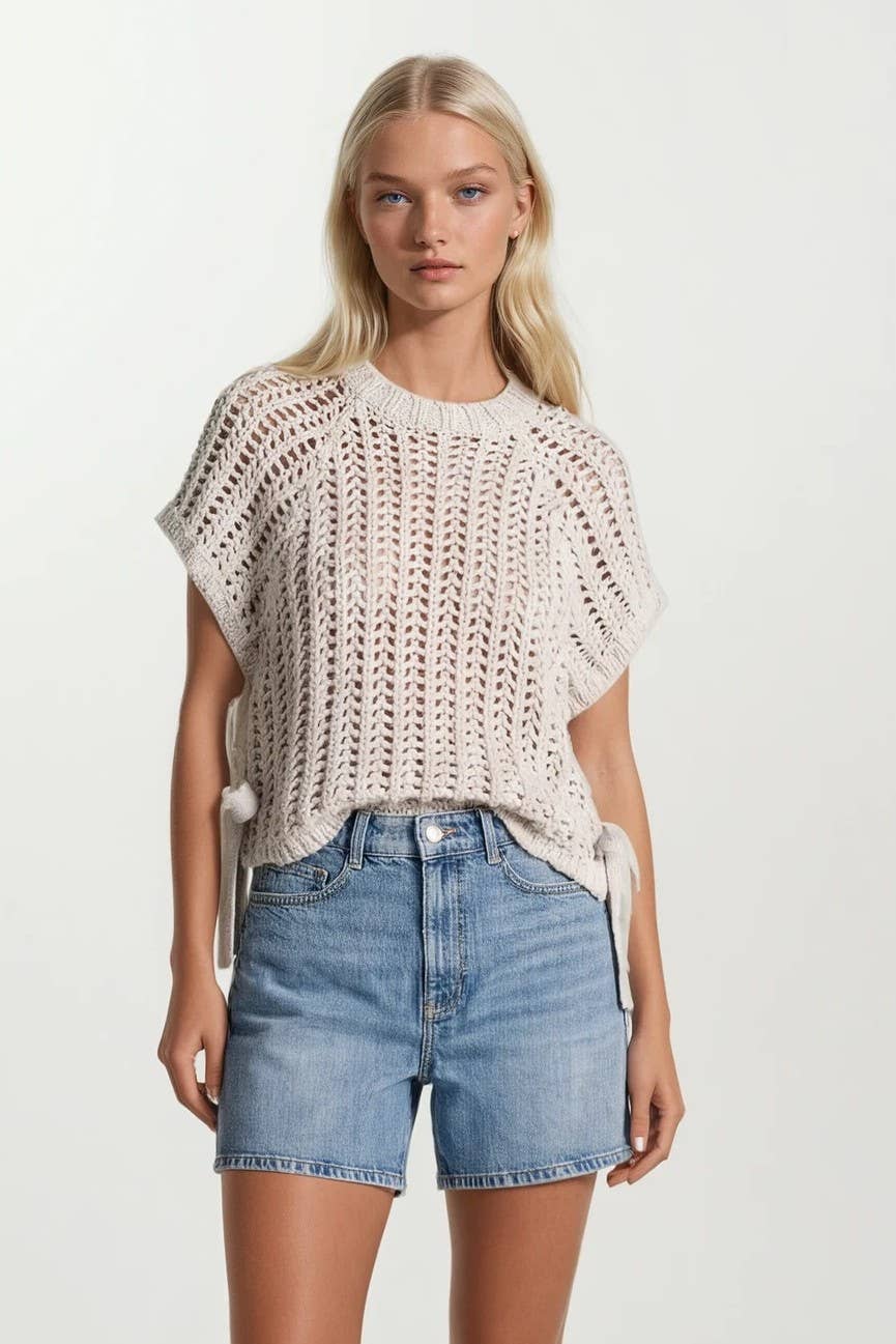 CHUNKY KNIT CROCHET SWEATER