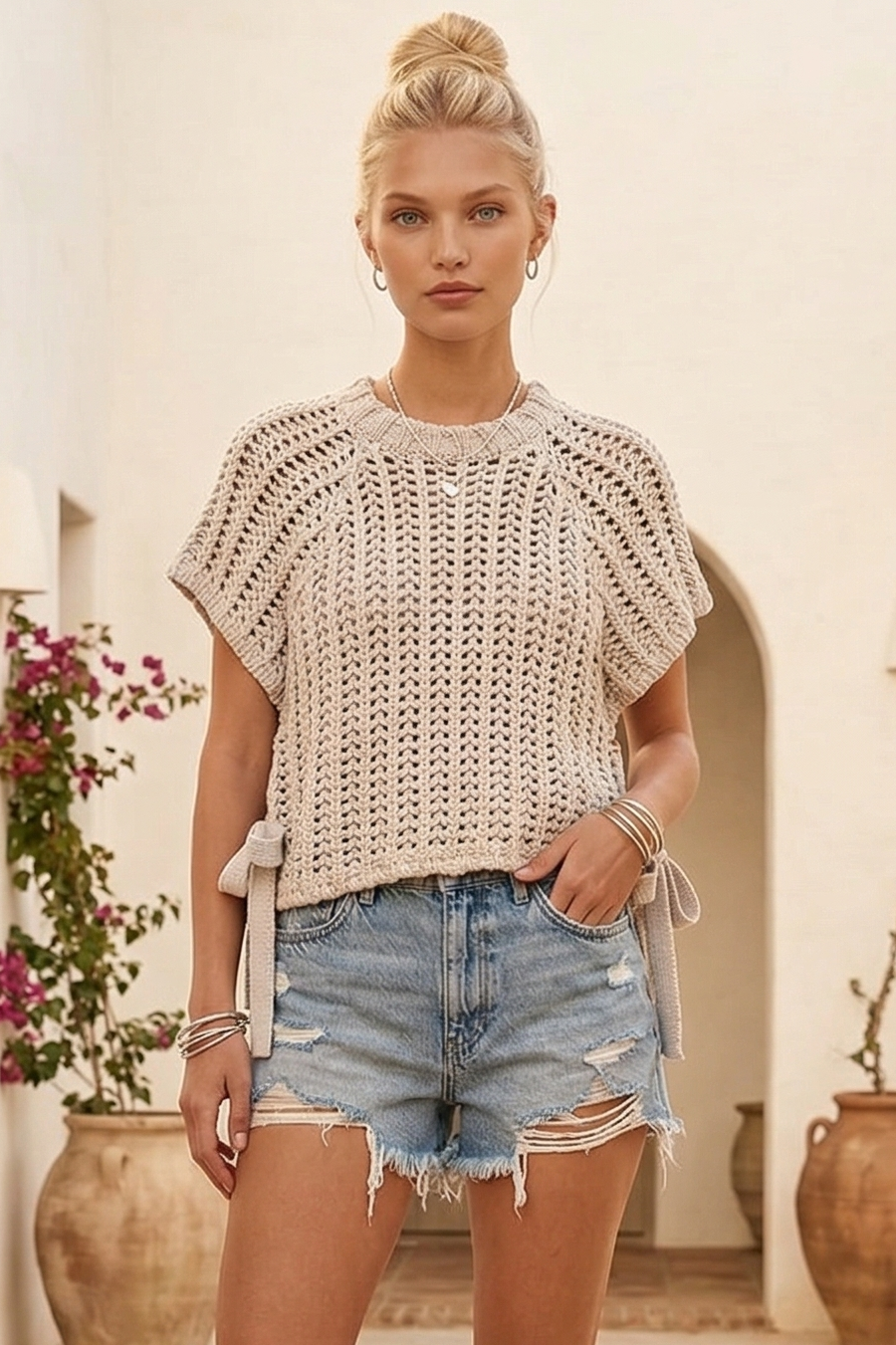 CHUNKY KNIT CROCHET SWEATER