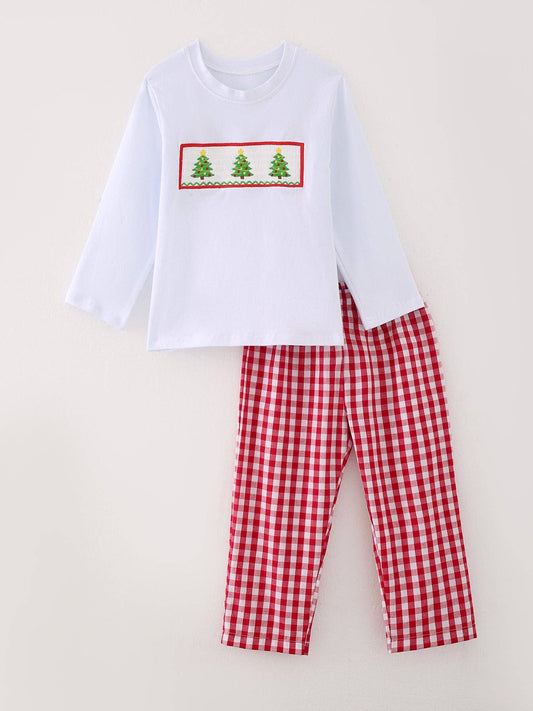 Christmas Tree Smocked 2pc Set