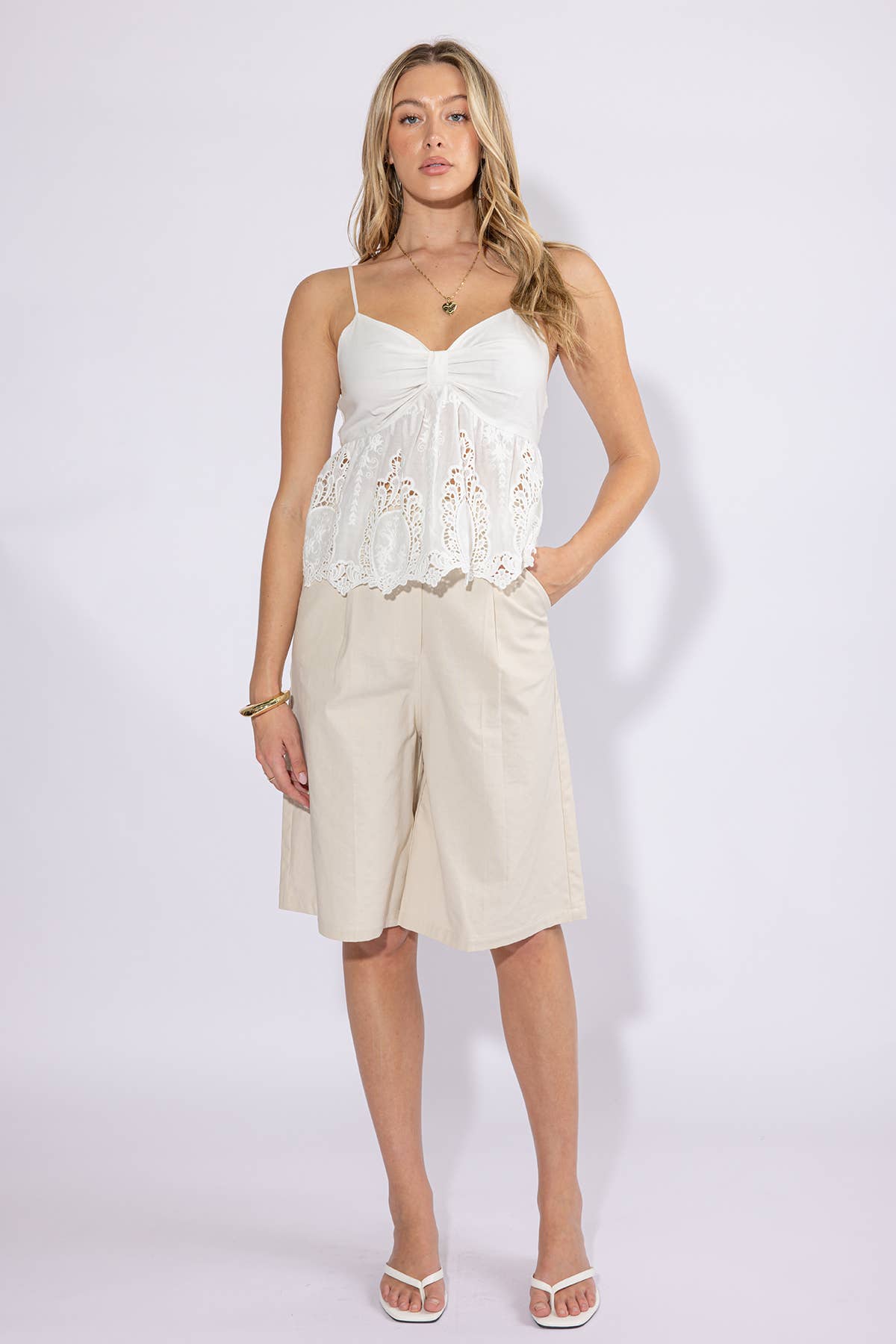 EYELET BABYDOLL TOP