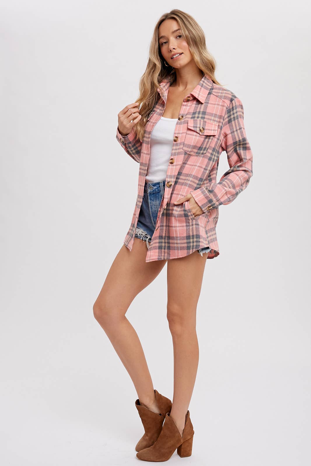 FLANNEL PLAID SHACKET