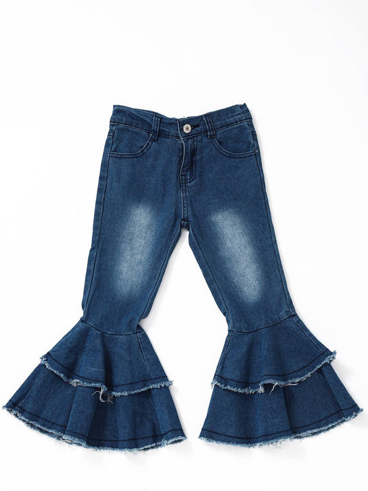 Double Layer Bell Bottom Jeans