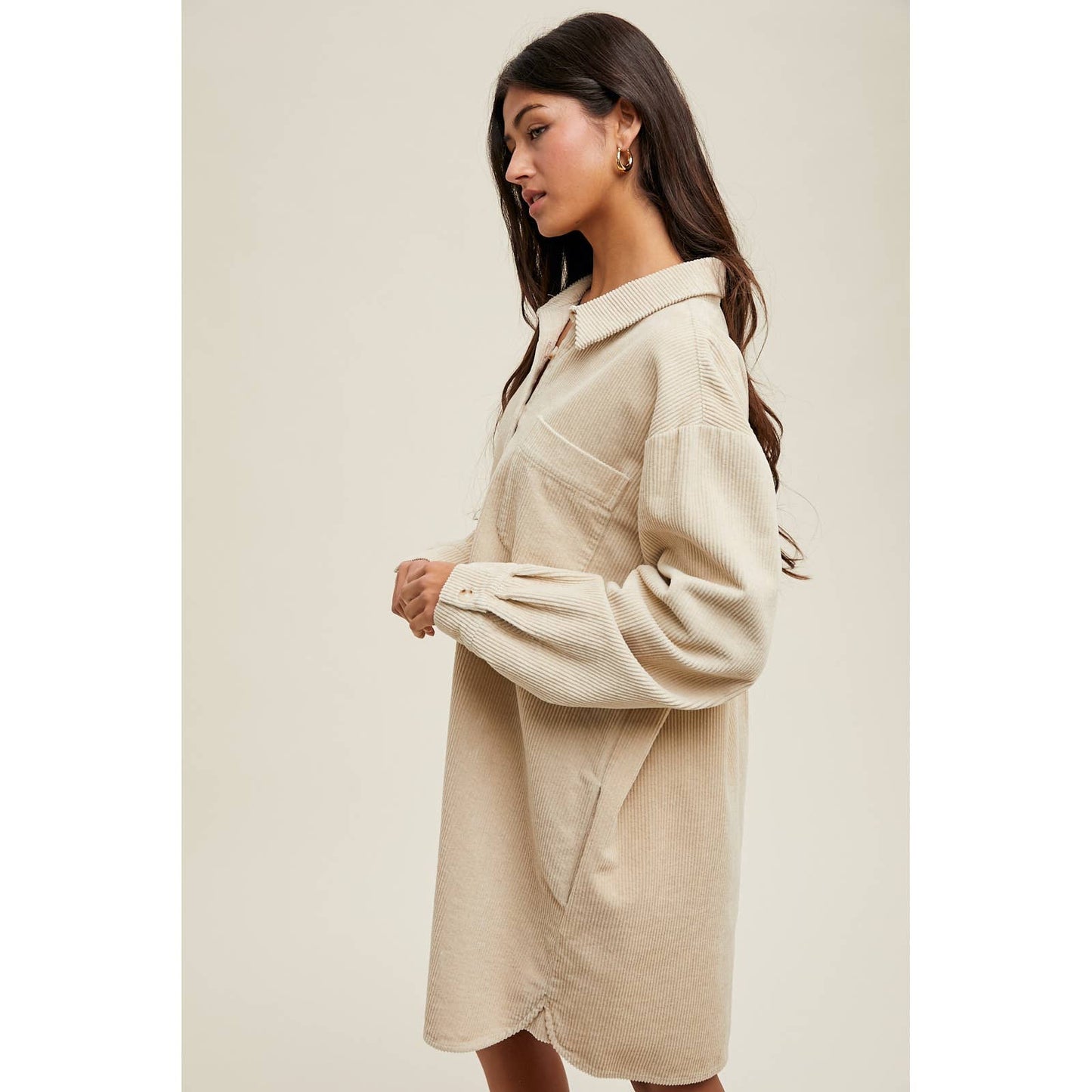 CORDUROY SHIRT DRESS