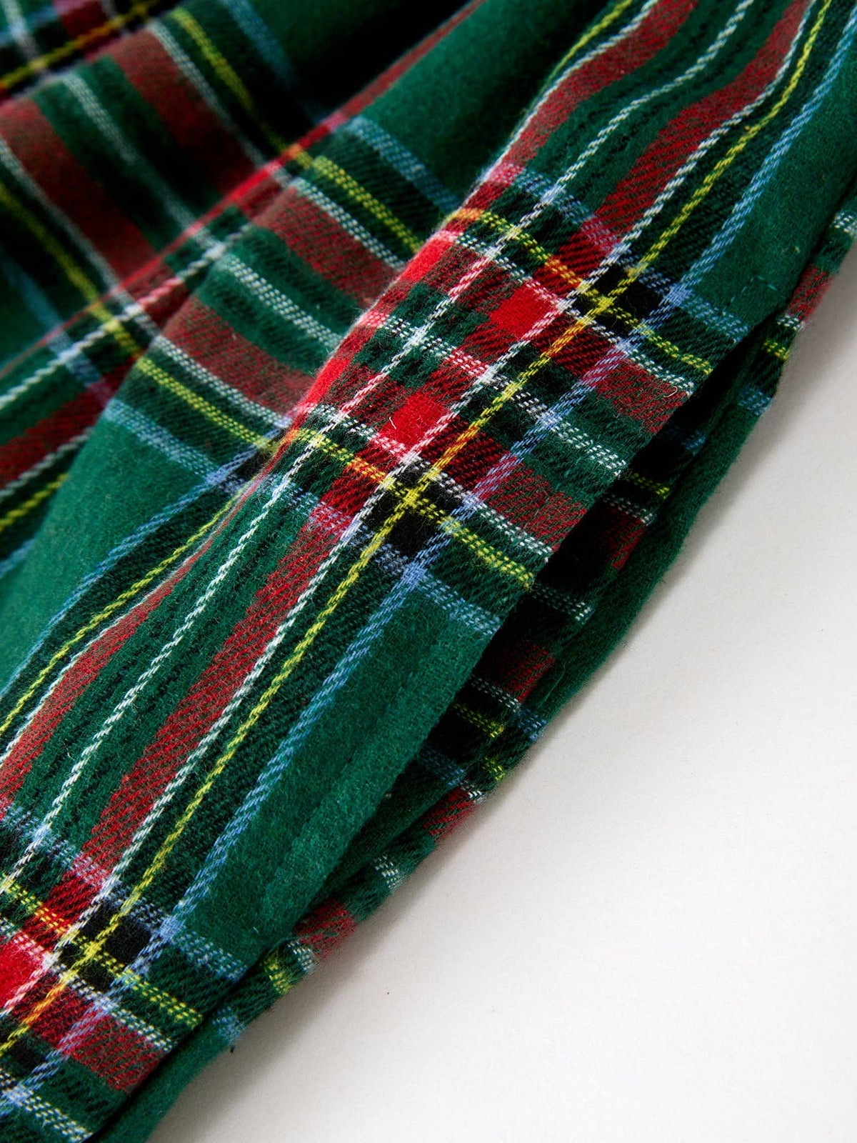 Girls Christmas Green Plaid Dress