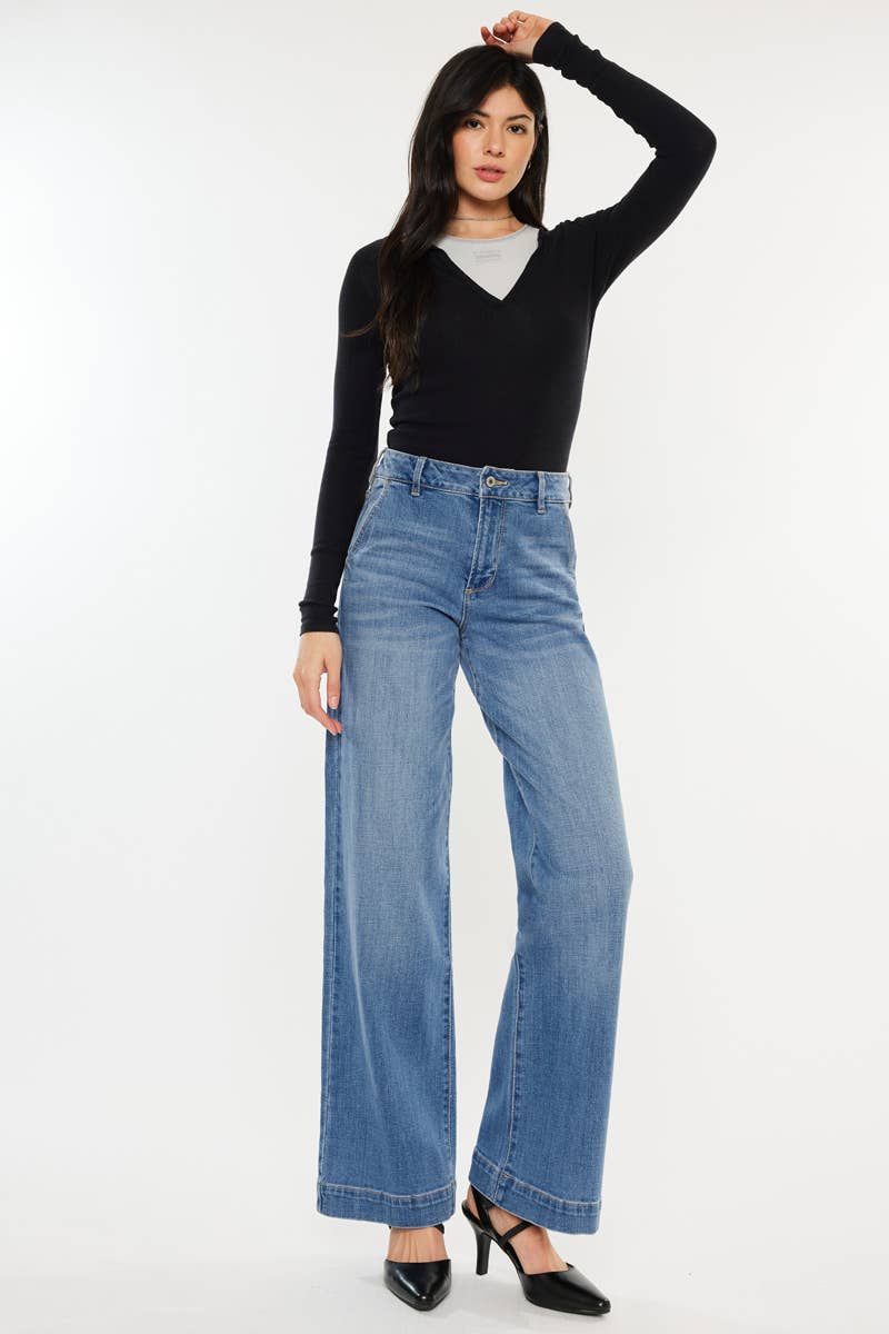 HIGH RISE WIDE LEG JEANS