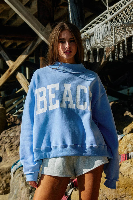 BEACH/LAKE Rvrsble Mockneck