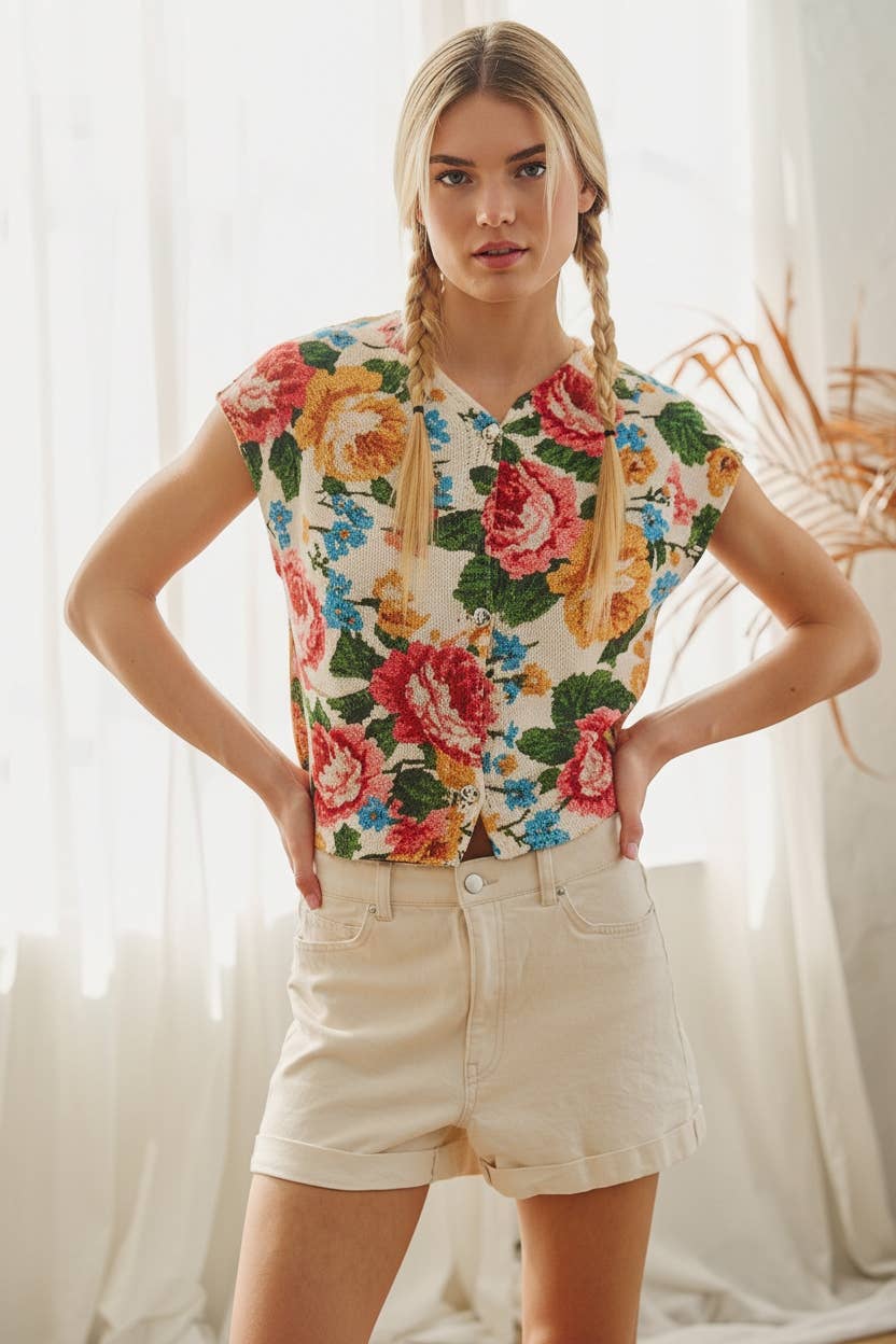 FLORAL TAPESTRY TOP