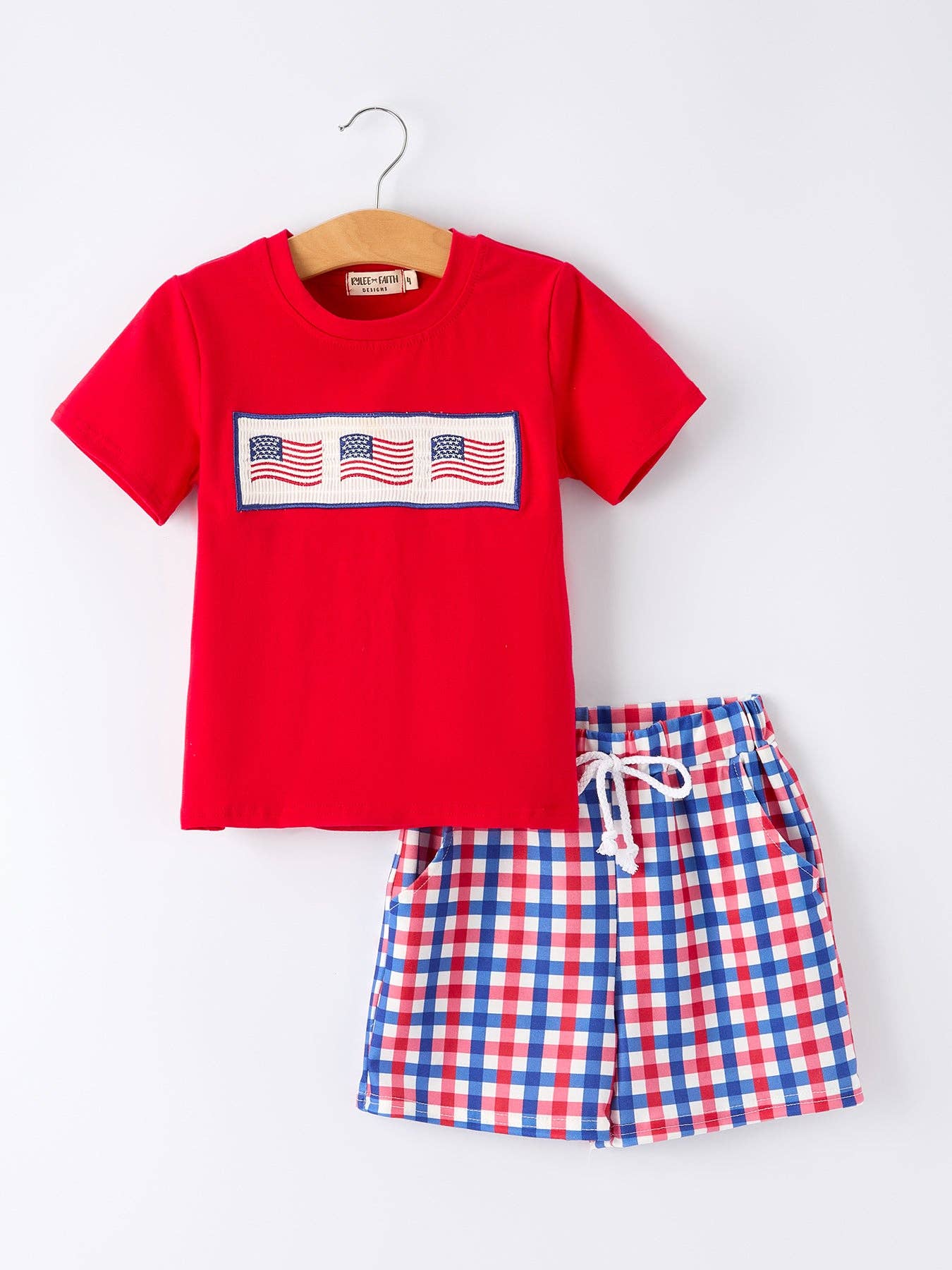 Boys Plaid Flag Set