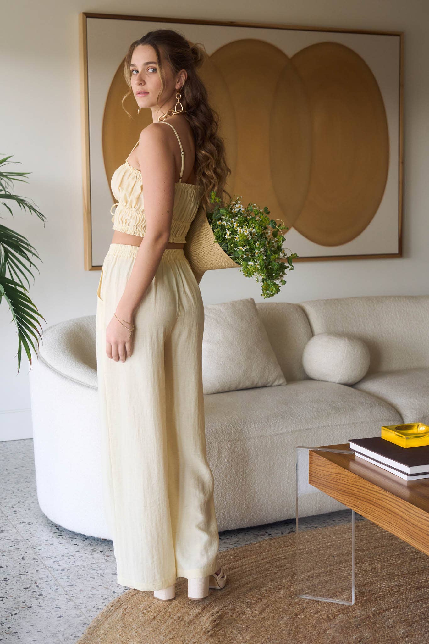 CROP TOP & WIDE LEG PANT SET