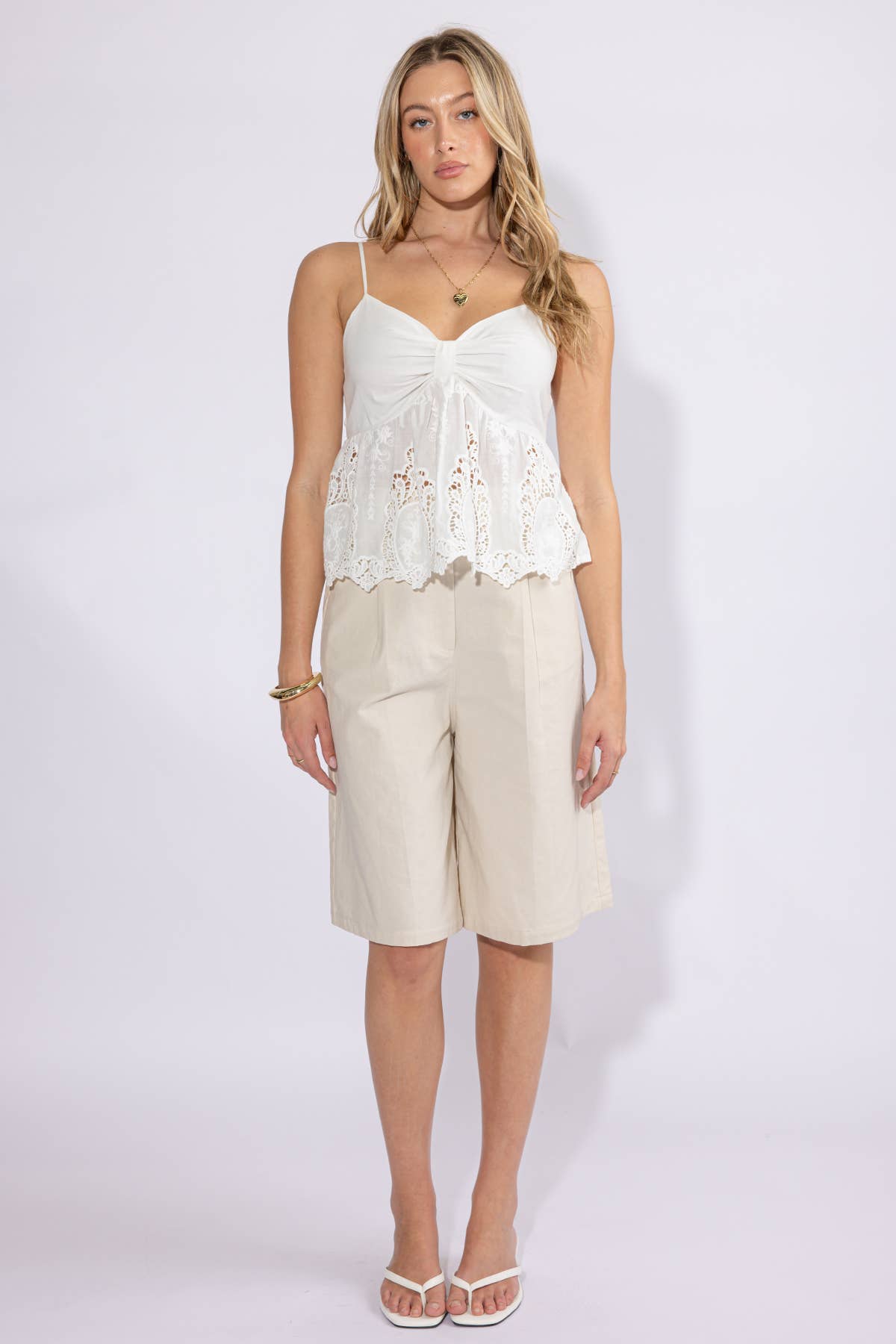 EYELET BABYDOLL TOP