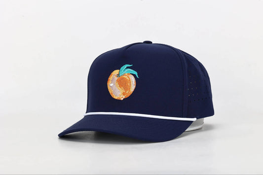 Navy Georgia Peach Hat with Rope