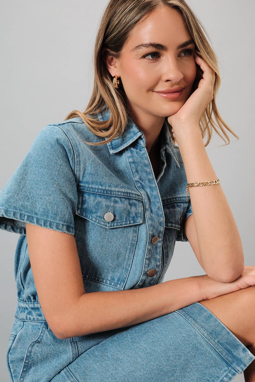 BUTTON DOWN DENIM DRESS