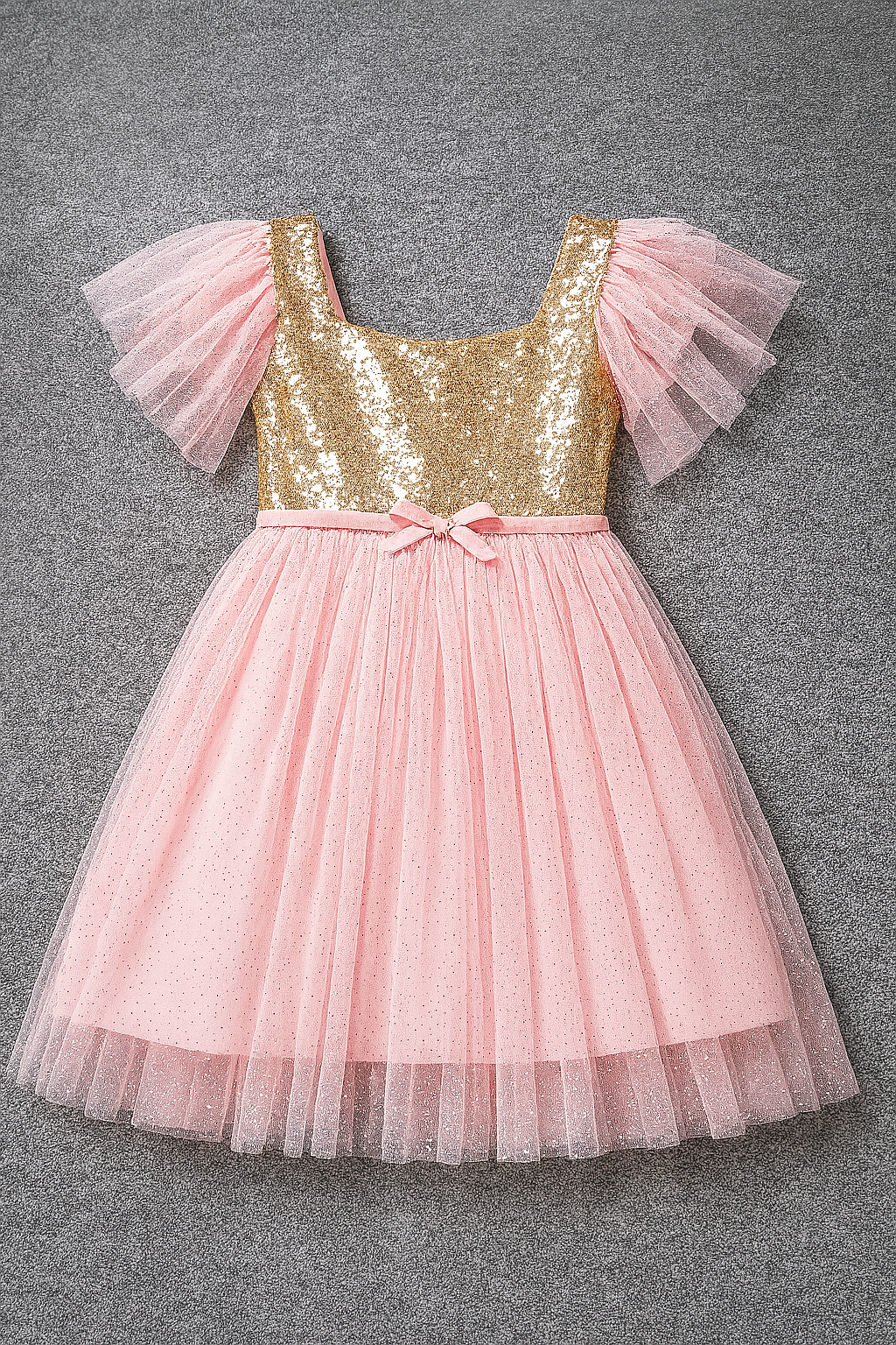 Gold Sequin Pink Dress