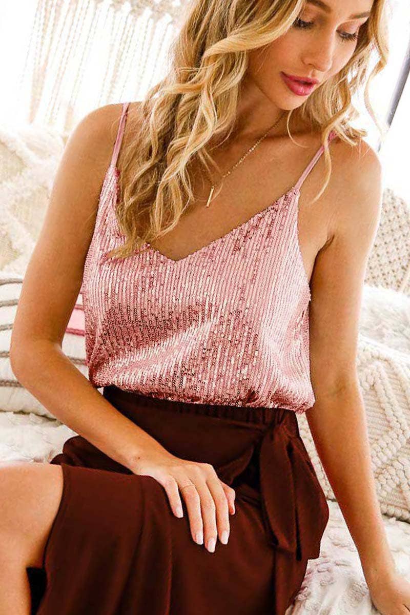 Sequin V-Neck Cami