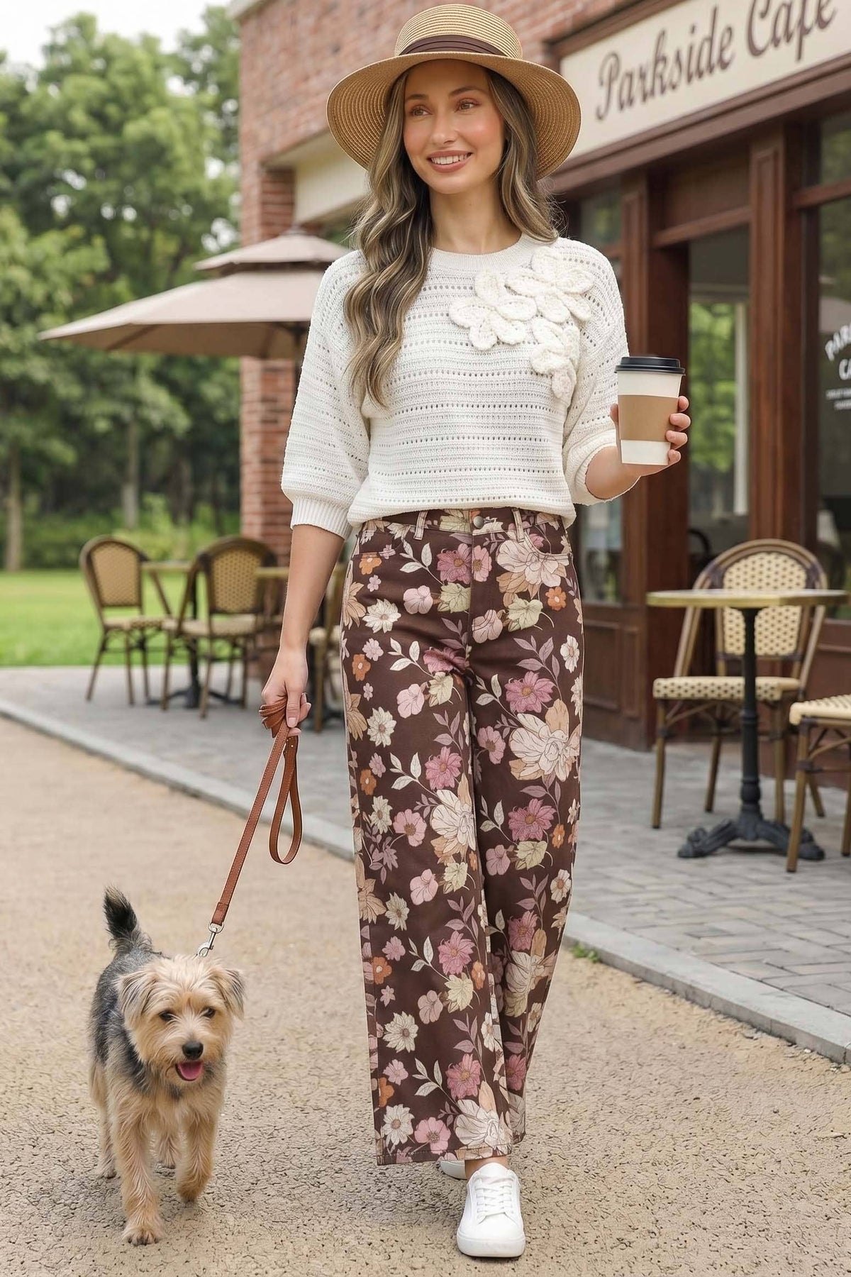Floral Straight Leg Jeans