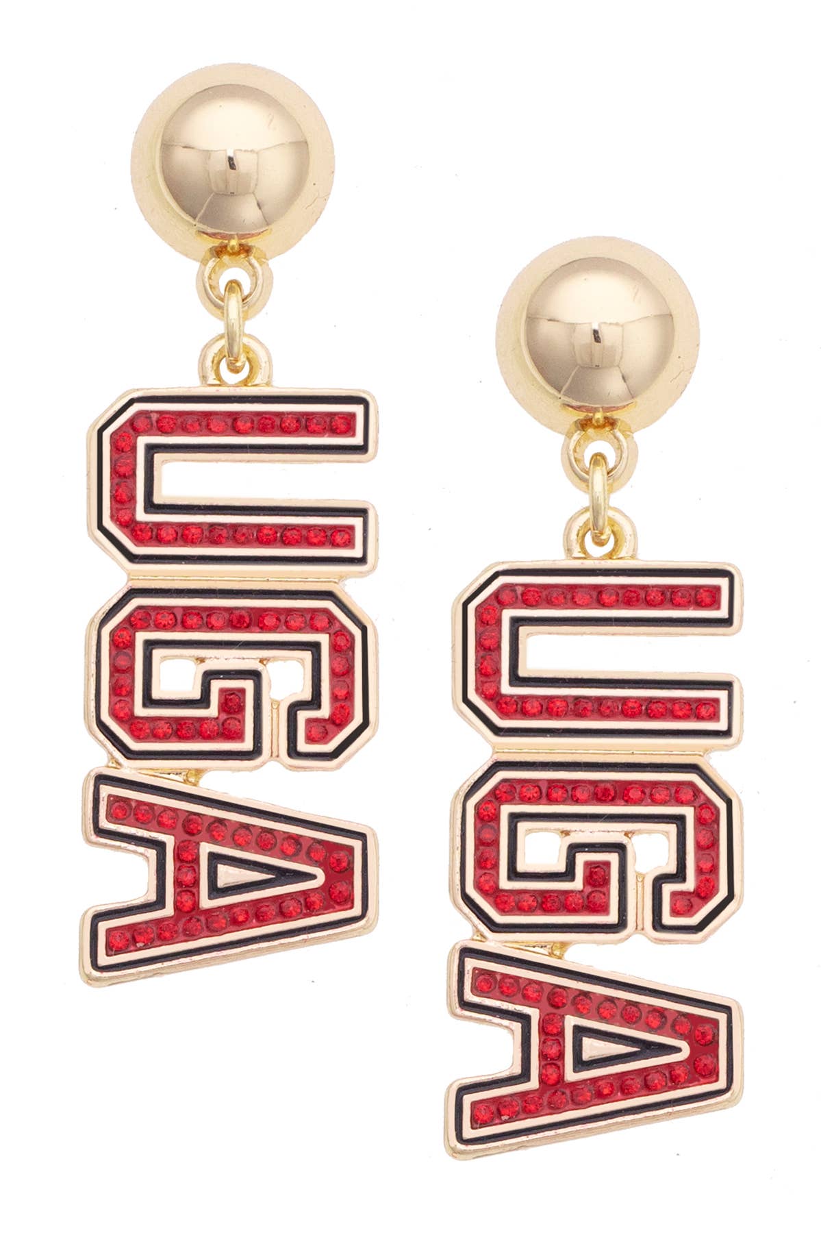 UGA Pave Outline Earrings