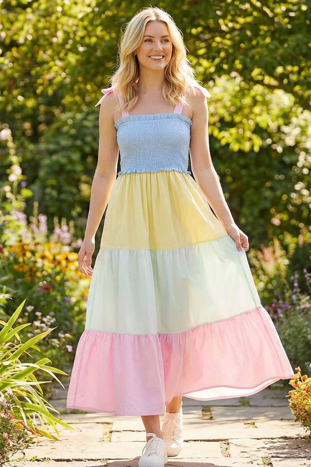 Color Block Smocked Dress