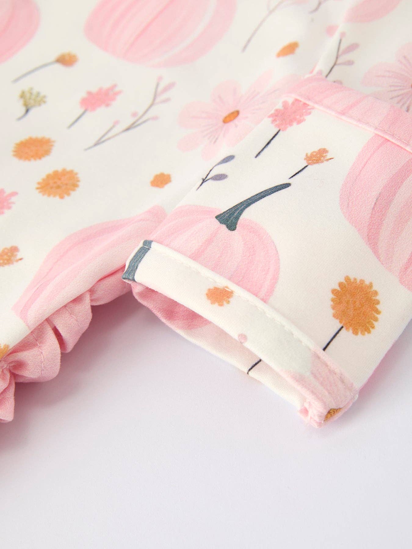 Pumpkin Floral Baby Romper