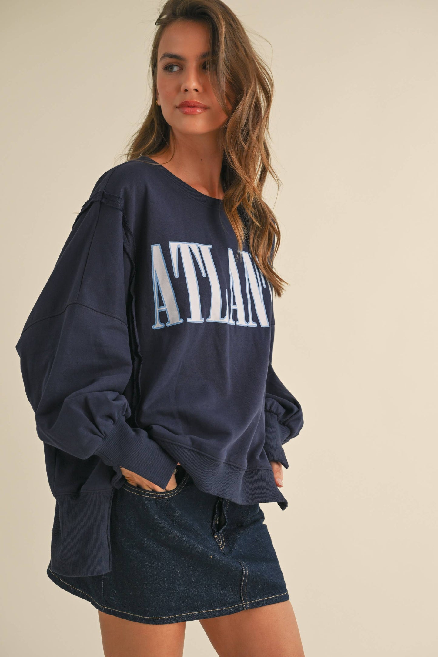 ATL SWEATSHIRT W/ SLIT SLEEVES