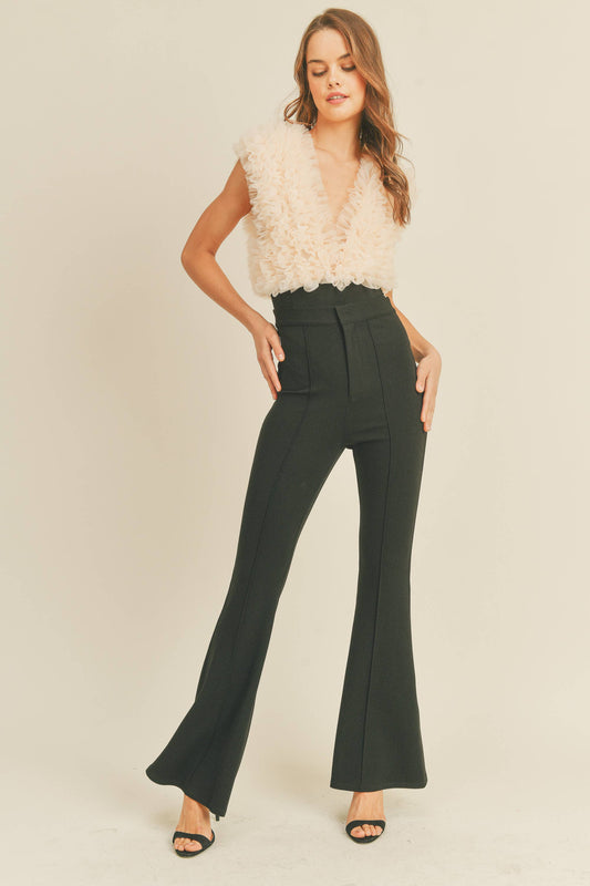 HIGH WAISTED FLARED  PANTS