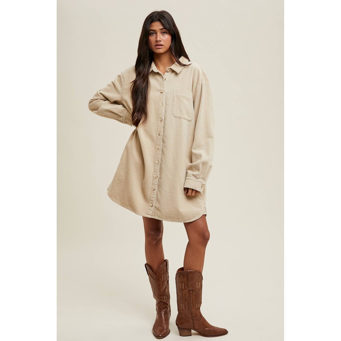 CORDUROY SHIRT DRESS