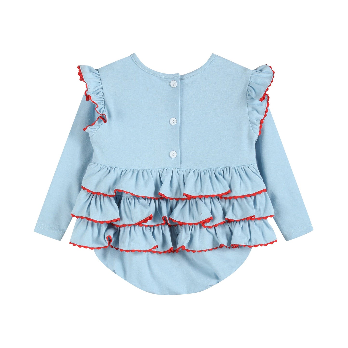 Blue Tree Ruffle Romper