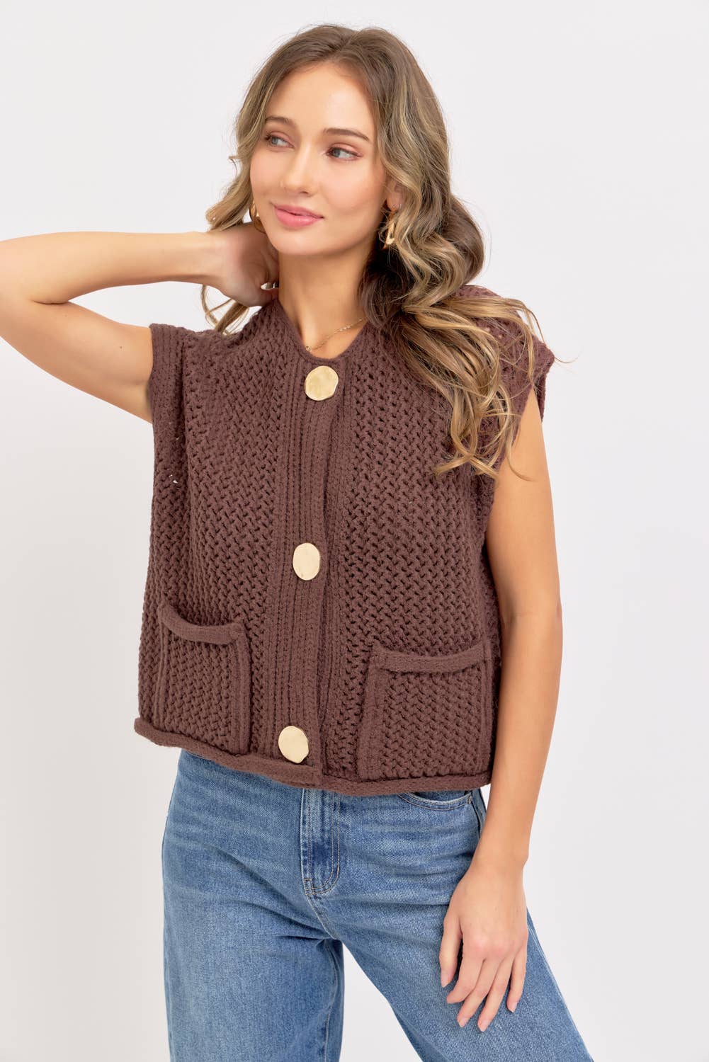 BUTTONED KNIT VEST