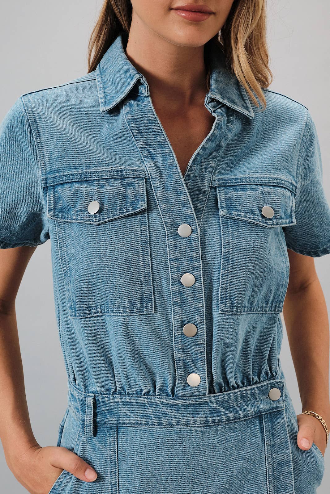 BUTTON DOWN DENIM DRESS