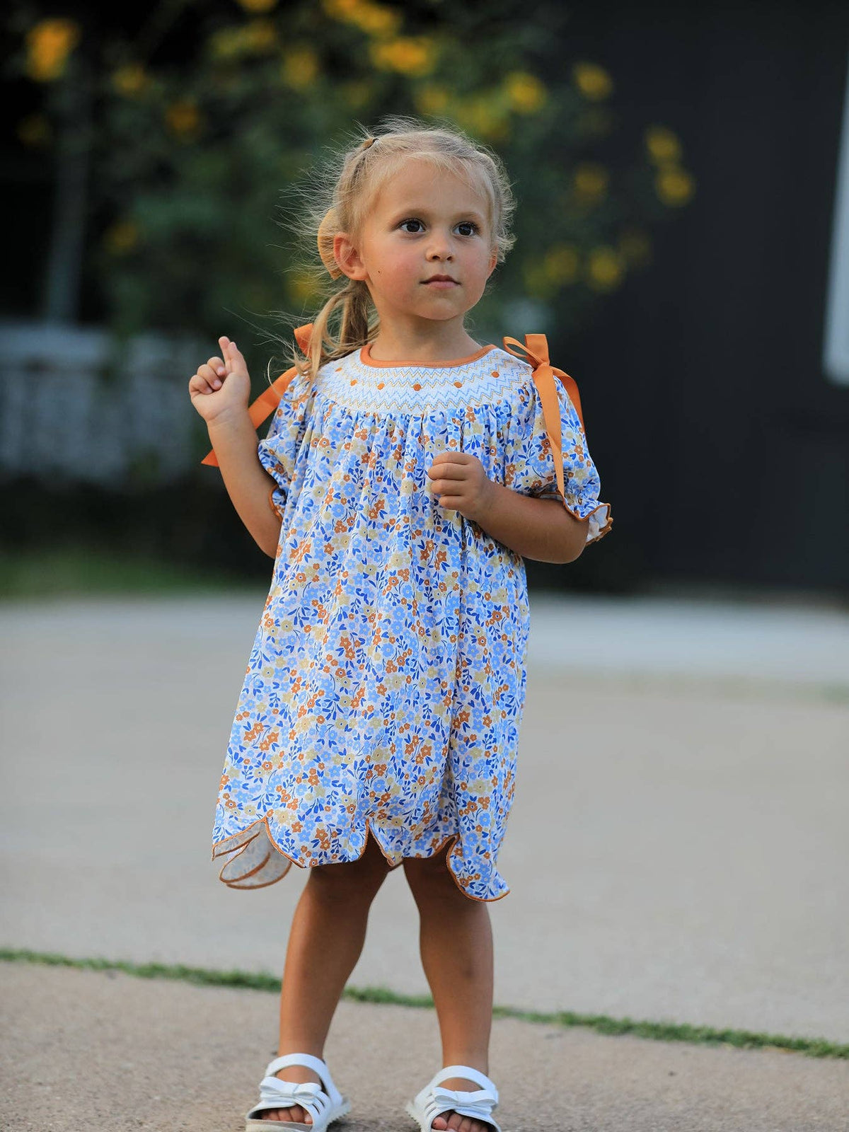 Fall Floral Smocked Dress